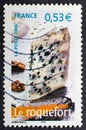 Roquefort in vintage french stamp Royalty Free Stock Photo