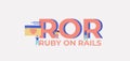 ROR ruby on rails. Platform for programming and coding technologies web software. Royalty Free Stock Photo