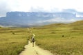 Roraima Table Mount Called in Pemon Indians Language Roraima Tepui with the Trekking Path to Roraima Summit , La Gran Sabana,