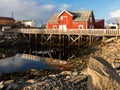 Rorbu cabin in Henningsvaer, Lofoten, Norway Royalty Free Stock Photo