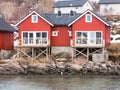 Rorbu cabins in Stokmarknes, Vesteralen, Norway Royalty Free Stock Photo