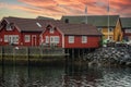 Rorbuer in Svolvaer traditional houses of the fishermen Royalty Free Stock Photo