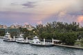 RORO ferrys along N shore of Fisher island, Miami, Florida, USA Royalty Free Stock Photo