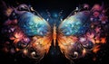 Rorschach butterfly Rainbow glowing quantum holographic entity Generative AI