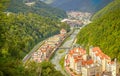 Rosa Khutor ski resort Caucasus top view Krasnaya Polyana Sochi