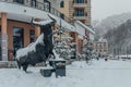 Rosa Khutor, Sochi, Russia, December 17, 2016: Statue of Bull