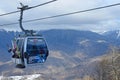 Rosa Khutor, Sochi, Russia, January, 26, 2018.Russia, Sochi ski resort `Rosa Khutor`. Skiers and snowboarders in the cabin of the Royalty Free Stock Photo