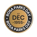 Rosa Parks Day Badge Design, American Observance To Honor Civil Rights Activist Rosa Parks, Celebrate Rosa parks Day Emblem, Royalty Free Stock Photo