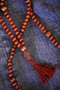 Rosaries with 108 lacquered wooden beads Royalty Free Stock Photo