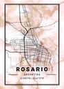 Rosario - Argentina Daphne Marble Map Royalty Free Stock Photo