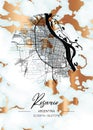 Rosario - Argentina Rosemallow Marble Map