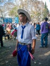 Rosario, Santa Fe/Argentina; 05/12/2018: An argentinian gaucho with the traditional clothe and ornament
