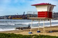 Rosarito, Mexico, September 9, 2023: Beach lifeguard stand in Rosarito.