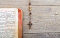 Rosary beads and breviary Royalty Free Stock Photo