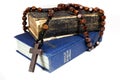 Rosary beads and Bibles Royalty Free Stock Photo