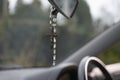 Rosary Beads Hanging In Car Royalty Free Stock Photo