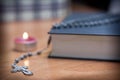 Rosary beads and a holy bible Royalty Free Stock Photo