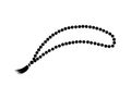 Rosary beads icon. Black cord with knots for prayer and meditation