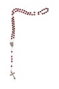 Rosary beads isolated on white Royalty Free Stock Photo