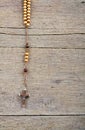 Rosary beads on the table Royalty Free Stock Photo