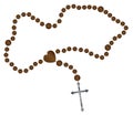The Rosary Beads On white