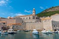 Rosary Church of the Dominican Monastery in Dubrovnik viewed from the old port, Croatia Royalty Free Stock Photo