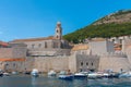 Rosary Church of the Dominican Monastery in Dubrovnik viewed from the old port, Croatia Royalty Free Stock Photo