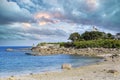 Roscoff, in Brittany, chapel and lighthouse Royalty Free Stock Photo