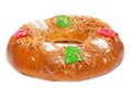 Roscon de reyes, spanish three kings cake Royalty Free Stock Photo