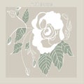 Roses in stile vintage. Digital image. Poster, print. Art rose.Pale pink color. Iluustration.