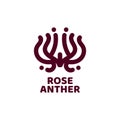 rose anther flower nature logo concept design illustration