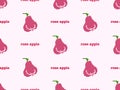 Rose apple seamless pattern on pink background.Pixel style Royalty Free Stock Photo