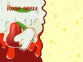 Rose apple fruit melted flowing consisting of dark tasty sweet liquid. Abstract background. Copy space for text. Vector