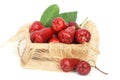 Rose apples on wooden crate Royalty Free Stock Photo