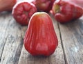 Rose apples on wooden table Royalty Free Stock Photo