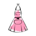 Rose apron for women with two pockets Royalty Free Stock Photo