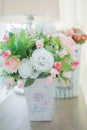 Rose, artificial flowers bouquet. Royalty Free Stock Photo