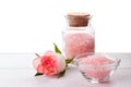 Rose bath salt Royalty Free Stock Photo