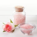 Rose bath salt Royalty Free Stock Photo