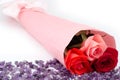 Rose bouquet and amethyst Royalty Free Stock Photo