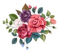 Rose bouquet retro styles -vector