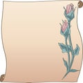 Rose Bud frame and scroll