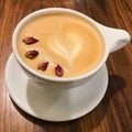Rose cafe latte Royalty Free Stock Photo