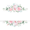 Rose, camellia, orchid, peony, silver dollar eucalyptus vector d Royalty Free Stock Photo