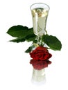 Rose and champagne Royalty Free Stock Photo