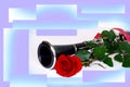Rose clarinet comosition Royalty Free Stock Photo
