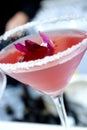 Rose colored salted martini