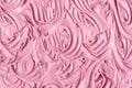Rose cosmetic clay (make-up blusher, lipstick, alginate facial mask, berry body wrap) texture close-up, selective focus.