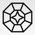 Rose diamond shapes line art icon for apps or websites Royalty Free Stock Photo