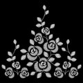 Rose embroidery design. A collection of floral elements for wedding dresses, blouses, tops, decor.